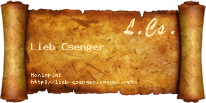 Lieb Csenger névjegykártya